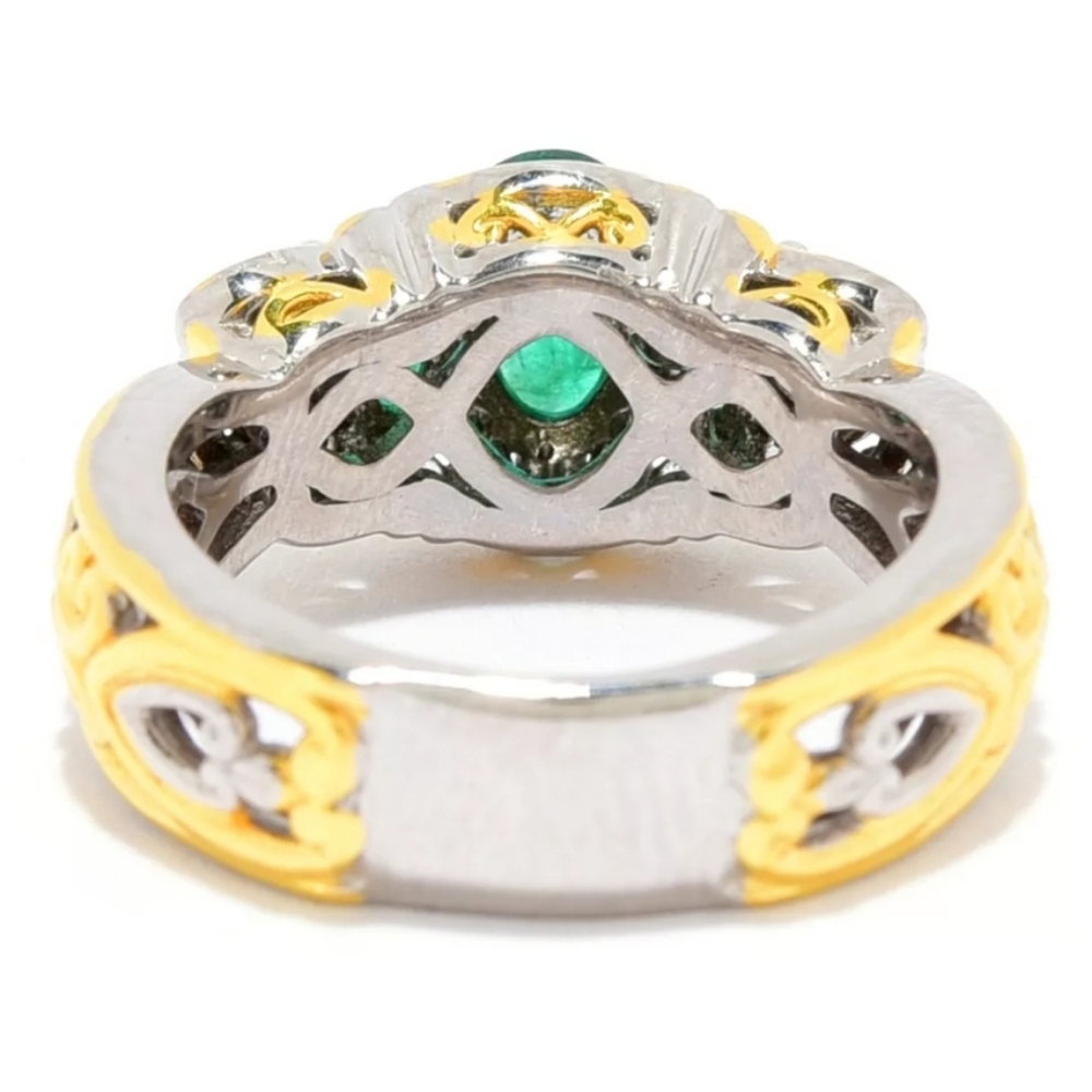Limited Edition Untreated Genuine Emerald Ring Size 7 in 18k/925/Palladium 💚 - Picture 9 of 10